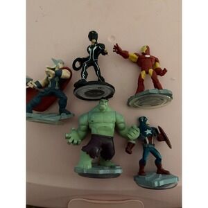 Disney Infinity Marvel Super Heroes Lot Hulk Thor Captain America Iron Man Tron